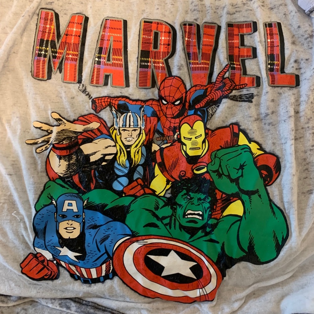 Adult or teen. Marvel. Animation sheer jersey tee